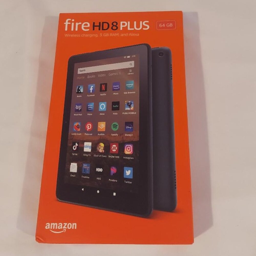 Sealed in box Amazon Fire HD8 Plus Tablet 64GB included protective cover